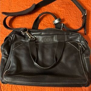 Cole Haan Black Leather Messenger Bag